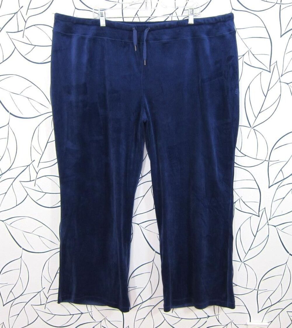 Coolibar UPF 50+ Beach Velour High Rise Wide Leg Pants Blue Size 2X